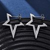 304 Stainless Steel Star Stud Earrings EJEW-B108-17P-2