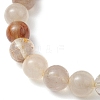 Natural Rutilated Quartz Round Beaded Stretch Bracelets for Women Men BJEW-JB11428-3