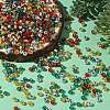 4 Colors Christmas 6/0 Glass Round Seed Beads SEED-X0058-05-5