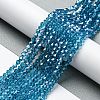 Transparent Electroplate Glass Beads Strands LS-GLAA-F029-4mm-C01-4