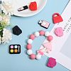 CHGCRAFT 10Pcs 10 Styles Cosmetics Silicone Focal Beads SIL-CA0003-39-4