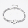 304 Stainless Steel Ball Chain Bracelets BJEW-I252-11S-1