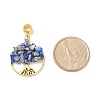 Natural Lapis Lazuli European Dangle Charms PALLOY-JF01786-03-2