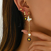 3 Pair Sweet Butterfly Daisy Tassel Stainless Steel Earring Sets TZ3748-2