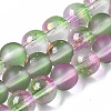 Frosted Spray Painted Glass Beads Strands LS-GLAA-N035-03C-C01-1