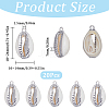 SUNNYCLUE 20Pcs Electroplated Natural Cowrie Shell Pendants SHEL-SC0001-30-2