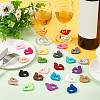 BENECREAT 24Pcs 24 Colors Felt Wine Glass Charms AJEW-BC0004-19-5