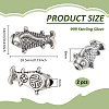 2Pcs Fine Silver Beads STER-BC0004-14AS-2
