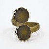 Adjustable Brass Ring Double Blank Base Cabochon Setting Components X-KK-O003-02AB-NF-1