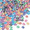 240Pcs 8 Colors Printed Transparent Acrylic Beads TACR-TA0001-94-3