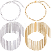 20Pcs 2 Colors 304 Stainless Steel Paperclip Chains Bracelets BJEW-BM0001-01-1