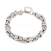 304 Stainless Steel Byzantine Chain Bracelets for Women Men BJEW-H643-09P-4