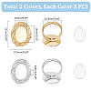 Unicraftale DIY Blank Oval 304 Stainless Steel Open Cuff Ring Making Kit DIY-UN0055-99-3