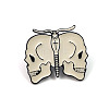 Halloween Double Skull Butterfly Alloy Enamel Pins PW-WG06038-01-1