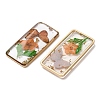 Brass & Transparent Epoxy Resin & Dried Flower Pendants RESI-G133-01G-3