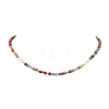 Natural Agate(Dyed & Heated) Faceted Round & White Round Shell Pearl Beaded Necklaces NJEW-JN06548-2