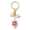 Tortoise Glass Seed Beaded Keychain KEYC-MZ00023-04-1