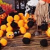100Pcs 2 Colors Halloween DIY Doll Craft Pom Pom Yarn Pom Pom Balls AJEW-SC0003-18-4