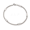 Tarnish Resistant 304 Stainless Steel Box Chain Bracelets for Women BJEW-R318-03A-P-1