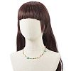 Colorful Synthetic Turquoise Starfish & Shell Pearl & Glass Seed Beaded Necklace for Women NJEW-TA00044-3