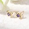 Spider Brass Micro Pave Cubic Zirconia Stud Earrings EJEW-L306-04G-01-3