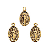 Tibetan Style Virgin Mary Alloy Oval Pendants PALLOY-CJ0001-02-3