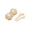 Brass Micro Pave Clear Cubic Zirconia Box Clasps KK-U051-01G-02-2