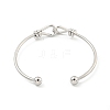 Cross Knot Brass Open Cuff Bangles for Women BJEW-G704-01P-3