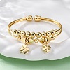 Brass Cuff Charm Bangles BJEW-U025-05G-2