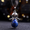 Angel Wings Synthetic Turquoise Teardropt Pendant Necklaces CI6428-9-1