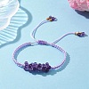 Natural Amethyst Beaded Braided Bead Bracelets BJEW-MZ00253-03-1