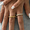 Stainless Steel Micro Pave Clear Cubic Zirconia Stacking Finger Rings FS-WGF4BA8-01-3