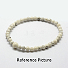 Natural White Jade Round Beads Stretch Bracelets BJEW-G550-06-4mm-3