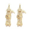 Religion Brass Micro Pave Clear Cubic Zirconia Pendants KK-N287-46B-G-1