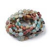 Natural Flower Amazonite Stretch Beaded Bracelets BJEW-K213-C17-2