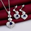 Trendy Silver Plated Brass Cubic Zirconia Bridal Party Jewelry Sets SJEW-BB09539-2