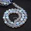 Synthetical Moonstone Beads Strands G-G585-8mm-02-2