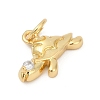 Brass Pave Cubic Zirconia Pendants KK-U062-60G-2