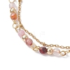 Natural Agate Round Beads Multi-strand Bracelets BJEW-JB12468-03-3