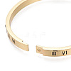 Roman Numeral Brass Hinged Bangle with Crystal Rhinestone for Women BJEW-S118-126G-3