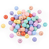 100Pcs 10 Colors Food Grade Eco-Friendly Silicone Beads SIL-TA0001-28-3