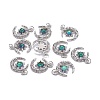 Brass Micro Pave Clear Cubic Zirconia Glass Pendants LS-ZIRC-C024-06P-04-2
