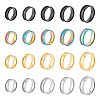 Unicraftale 20Pcs 20 Styles 201 Stainless Steel Grooved Finger Ring Settings STAS-UN0042-77-1