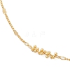 Brass Heart & Round Beaded Link Chain Anklets for Women AJEW-AN00714-4