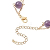 3Pcs Natural Gemstone Round Beads Link Bracelets for Women BJEW-JB12149-6