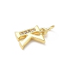 Brass Micro Pave Cubic Zirconia Charms KK-I382-03G-K-2