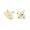 Raw Rough Natural Lemon Quartz Stud Earrings EJEW-R148-01LG-04-2