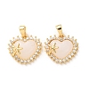 Brass Micro Pave Clear Cubic Zirconia Pendants KK-A304-26G-01-1