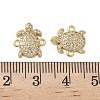 Brass Micro Pave Clear Cubic Zirconia Sea Animal Connector Charms KK-P325-02G-3