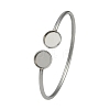 304 Stainless Steel Blank Bangle Bases with Flat Round Tray STAS-Z088-01P-04-1